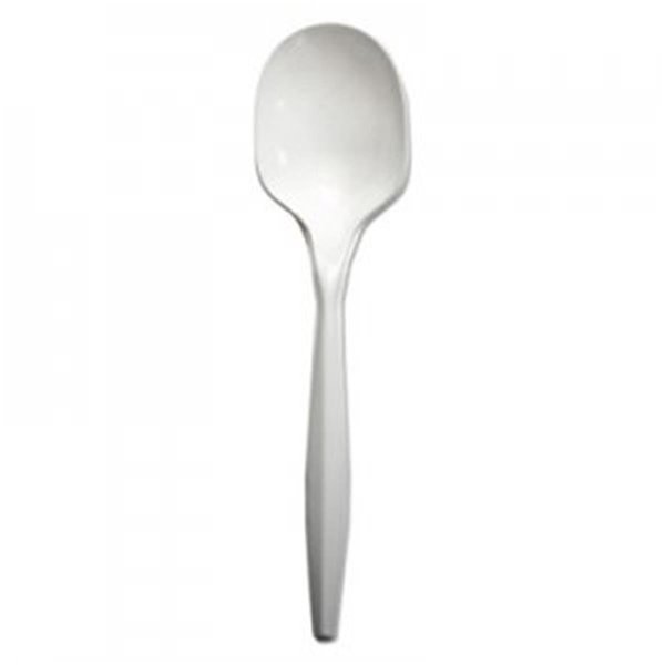 Boardwalk BWK Mediumweight Polypropylene Cutlery, Soup Spoon, White SOUPMWPPWH